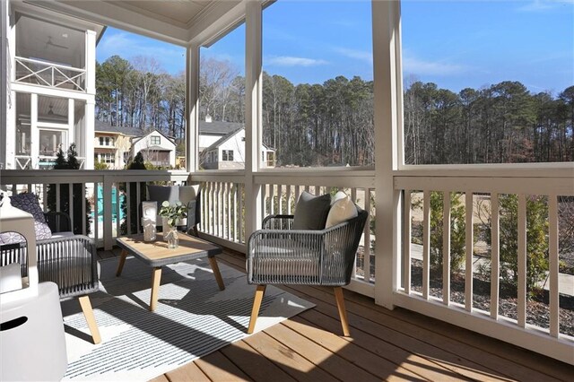 view of side of home with a porch