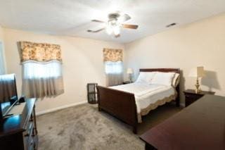 566 Sugar Valley Ln, Conyers, GA 30094 - carpeted bedroom featuring a ceiling fan and baseboards