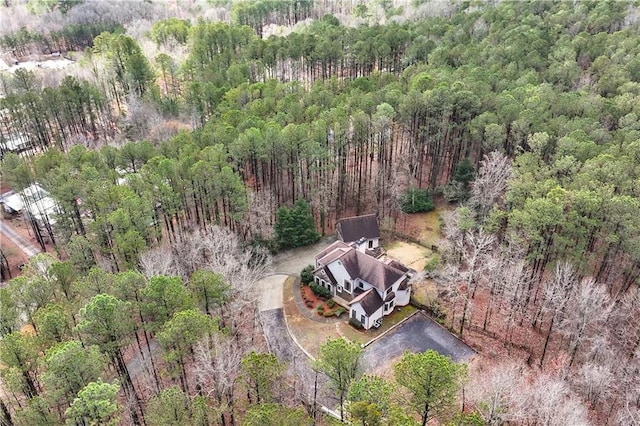 bird's eye view with a forest view