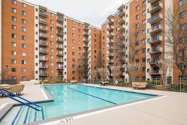 view of pool featuring a patio area