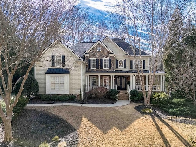 view of front of house with covered porch