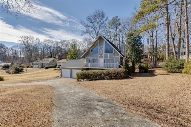 view of home's exterior with a garage