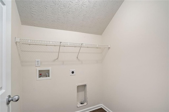 laundry room with electric dryer hookup and hookup for a washing machine