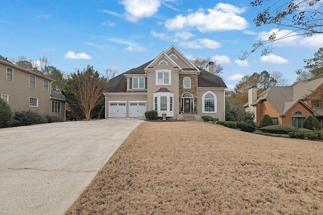 view of front of house with a garage