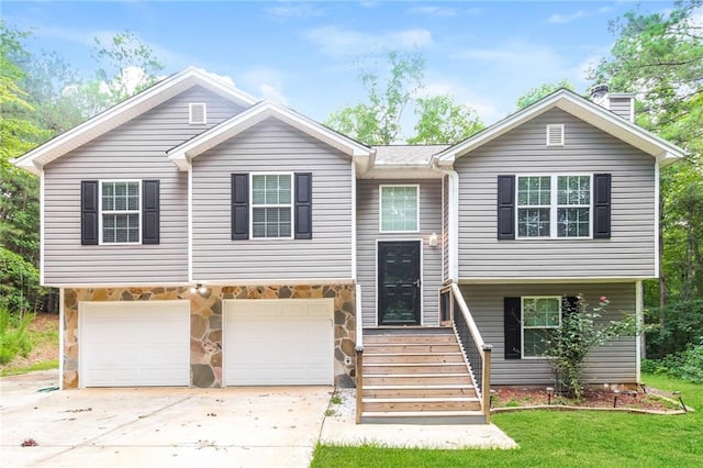 split foyer home with a garage