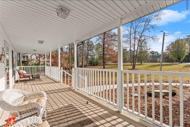 deck with a porch