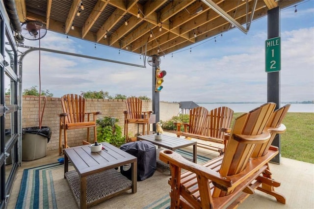 view of patio with area for grilling