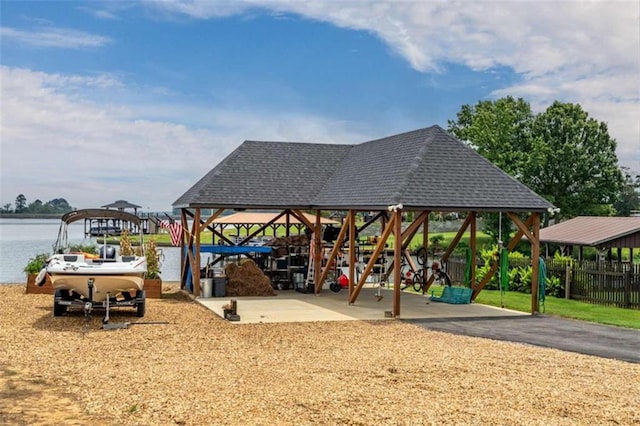 view of community featuring a water view