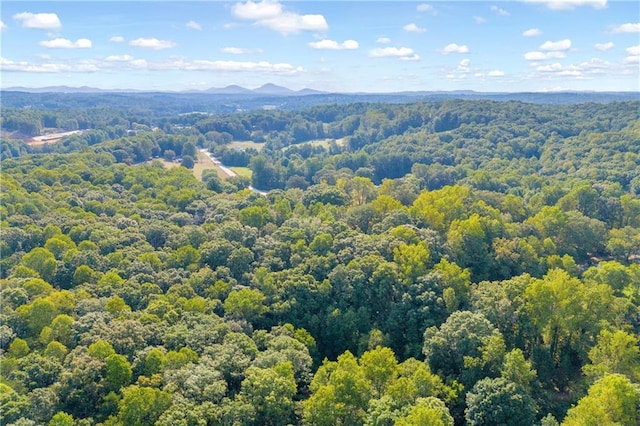 aerial view featuring a mountain view