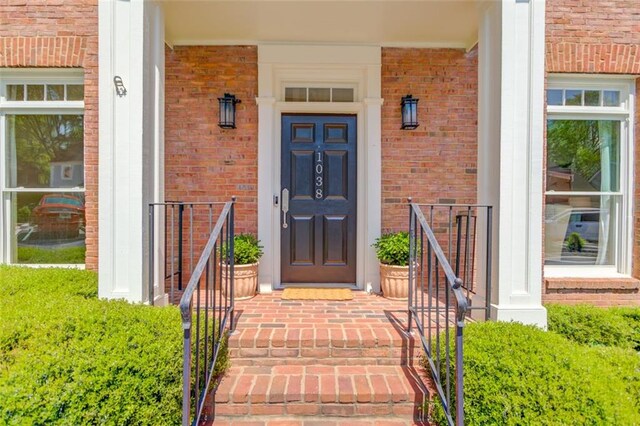 1038 Huntcliff, Atlanta, GA 30350 - entrance to property with brick siding and covered porch