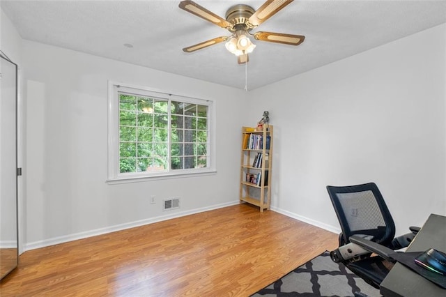 1690 Cedar Grove Dr, Marietta, GA 30066 - office space featuring light wood-type flooring, a ceiling fan, and baseboards