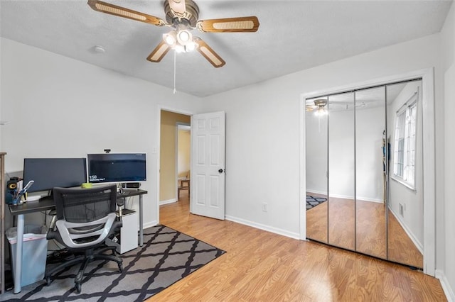 1690 Cedar Grove Dr, Marietta, GA 30066 - office space with wood finished floors, ceiling fan, and baseboards