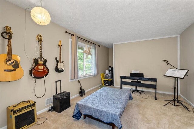 1690 Cedar Grove Dr, Marietta, GA 30066 - carpeted bedroom with a textured ceiling, baseboards, and heating unit