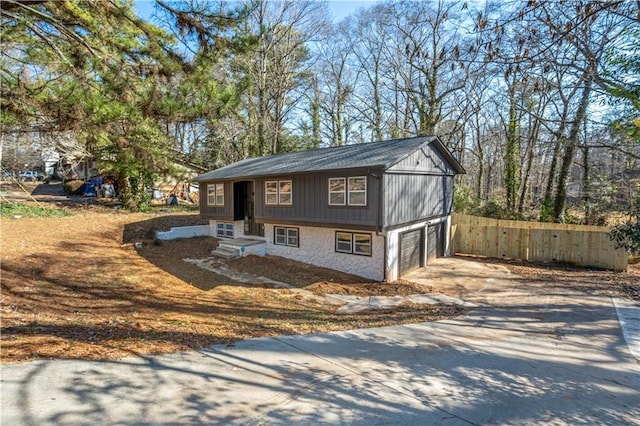 view of home's exterior with a garage