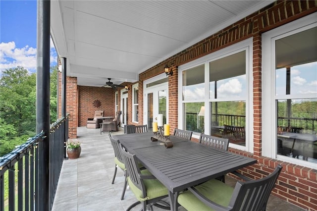3330 Overland Dr, Roswell, GA 30075 - view of patio / terrace with outdoor dining space and ceiling fan