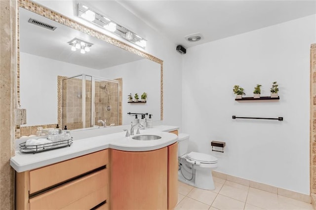 3235 Roswell Rd NE Unit 702, Atlanta, GA 30305 - bathroom featuring tile patterned flooring, a stall shower, toilet, and vanity