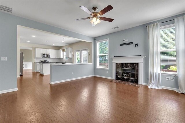 213 Roseman Way, Woodstock, GA 30188 - carpeted spare room with lofted ceiling and ceiling fan