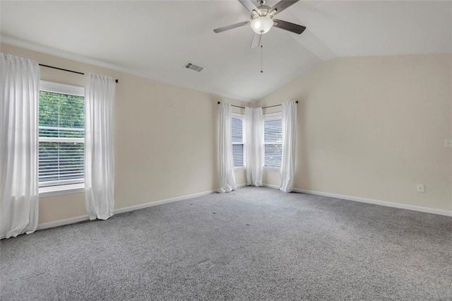 213 Roseman Way, Woodstock, GA 30188 - unfurnished room with lofted ceiling, ceiling fan, and carpet flooring