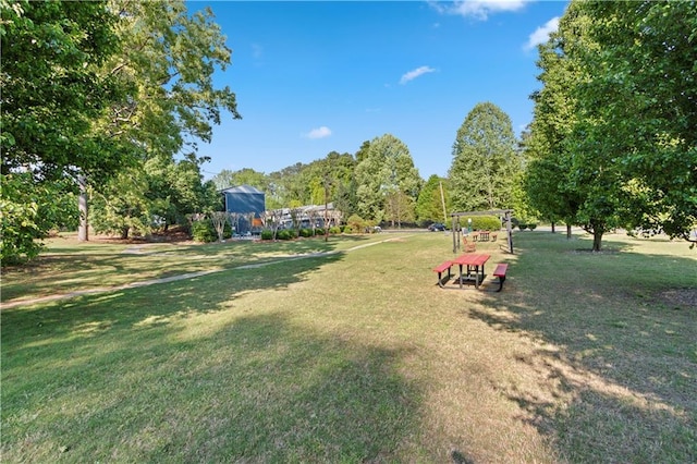 view of grassy yard
