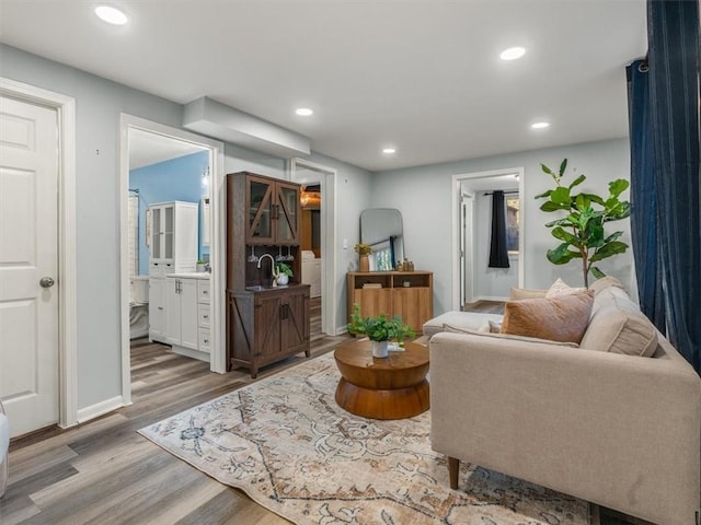 living room featuring hardwood / wood-style flooring