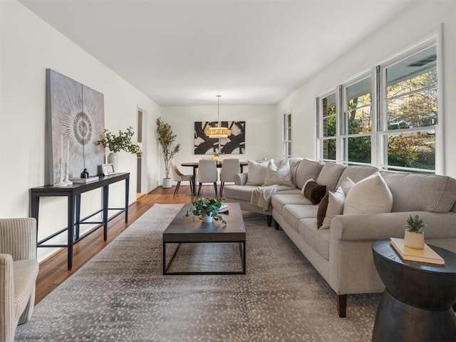 living room featuring hardwood / wood-style floors