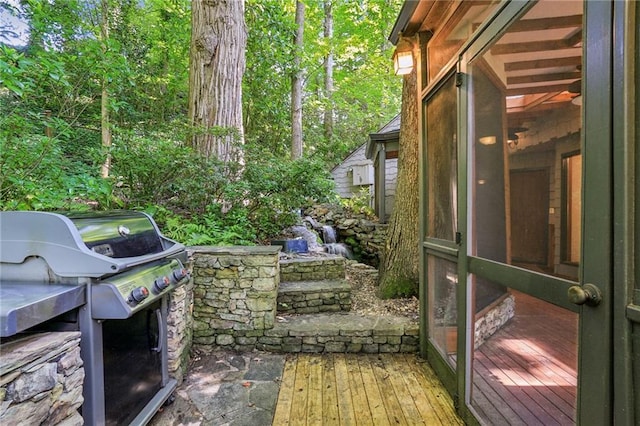 562 Pine Valley Rd SE, Marietta, GA 30067 - wooden terrace featuring grilling area