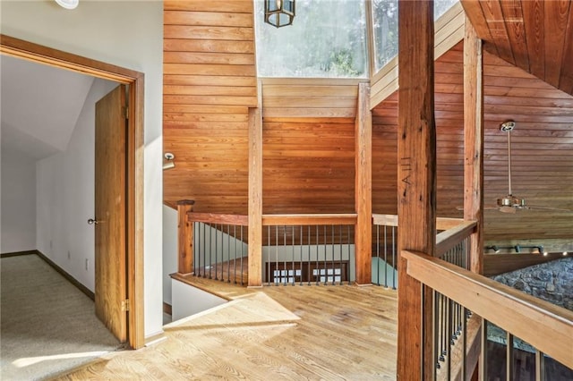 562 Pine Valley Rd SE, Marietta, GA 30067 - corridor featuring vaulted ceiling and a sauna / steam room