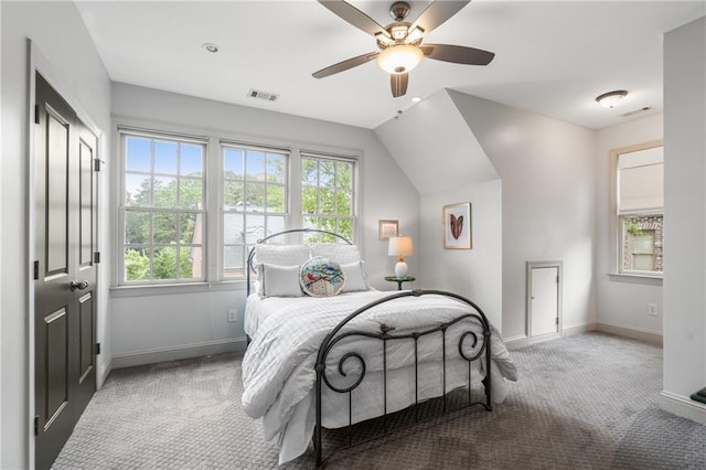 3075 Woodvale Ct, Alpharetta, GA 30022 - bedroom featuring carpet flooring, baseboards, multiple windows, and lofted ceiling