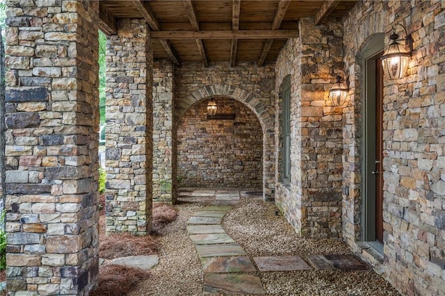 3075 Woodvale Ct, Alpharetta, GA 30022 - doorway to property featuring stone siding