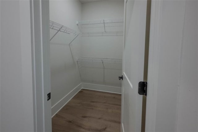 walk in closet featuring light wood-type flooring