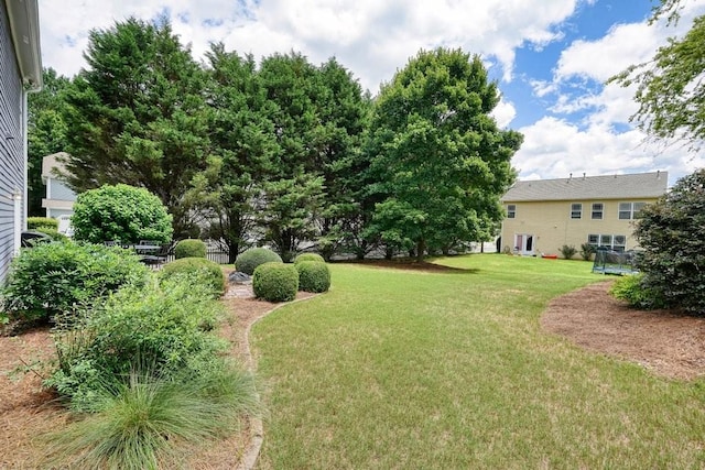 4003 Coachman Ct, Cumming, GA 30040 - view of grassy yard with a trampoline