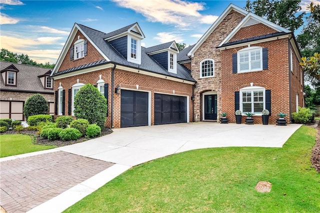 1250 Atherton Park, Roswell, GA 30076 - view of front of property featuring brick siding, a front yard, concrete driveway, and an attached garage