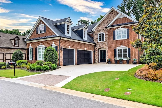 1250 Atherton Park, Roswell, GA 30076 - colonial house with brick siding, a front yard, concrete driveway, and a garage