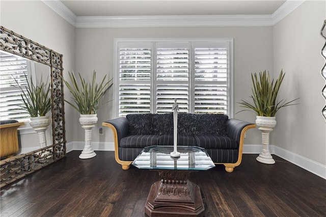 1250 Atherton Park, Roswell, GA 30076 - living area with wood finished floors, baseboards, and ornamental molding