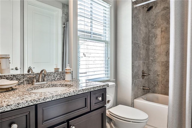 1250 Atherton Park, Roswell, GA 30076 - full bathroom with vanity, toilet, plenty of natural light, and shower / tub combo