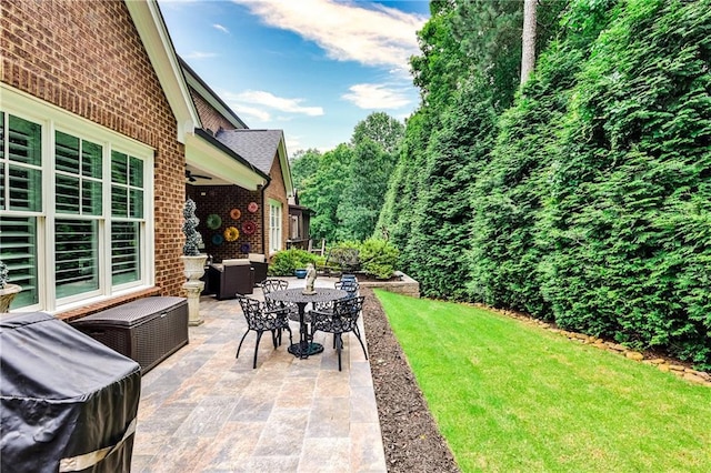 1250 Atherton Park, Roswell, GA 30076 - view of patio / terrace with outdoor dining area and a ceiling fan