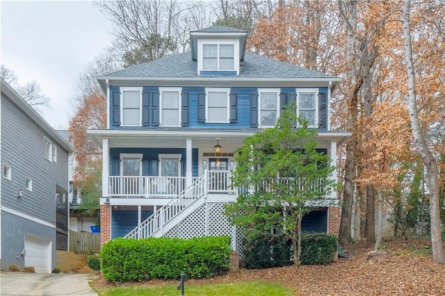 view of front of property with a porch