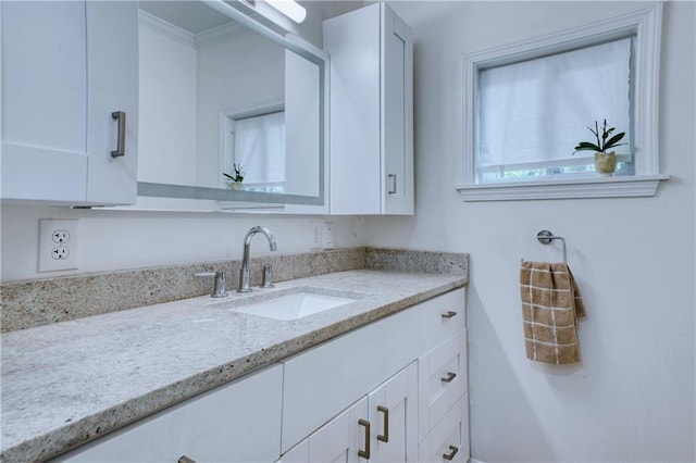 4635 Walden Trce, Peachtree Corners, GA 30092 - bathroom with vanity and crown molding