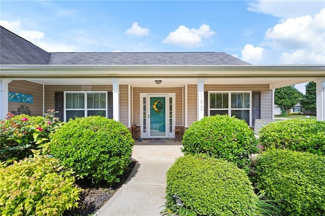 102 Autumn Brooke Trl, Dallas, GA 30157 - entrance to property featuring covered porch and a shingled roof