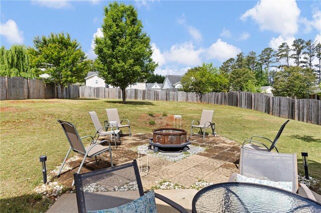 102 Autumn Brooke Trl, Dallas, GA 30157 - view of patio with an outdoor fire pit