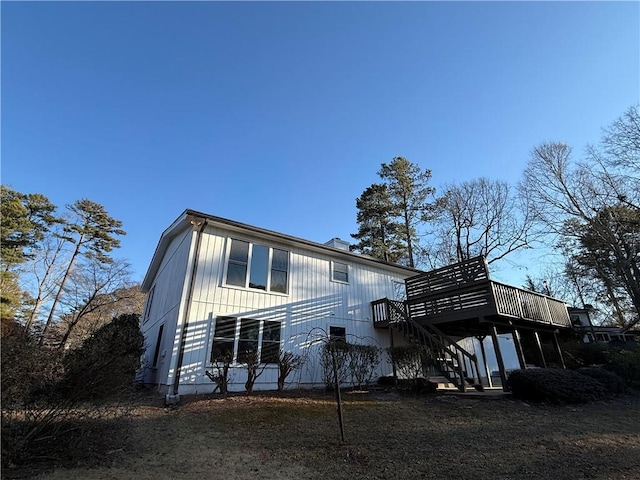 rear view of house with a deck