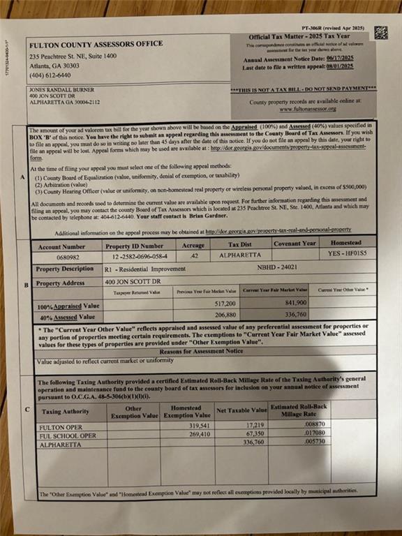 400 Jon Scott Dr, Alpharetta, GA 30009 - view of miscellaneous document