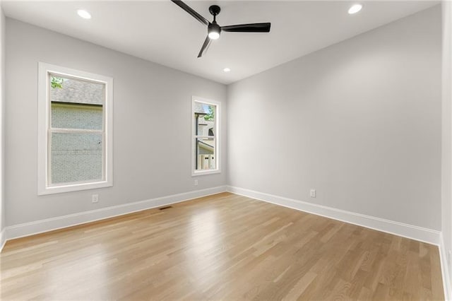 4860 Grandview Ct, Flowery Branch, GA 30542 - spare room with a ceiling fan, light wood-style flooring, and recessed lighting