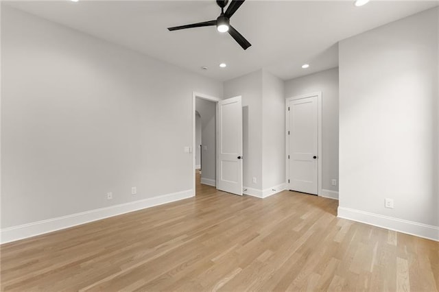 4860 Grandview Ct, Flowery Branch, GA 30542 - unfurnished bedroom featuring recessed lighting, light wood-style floors, and ceiling fan