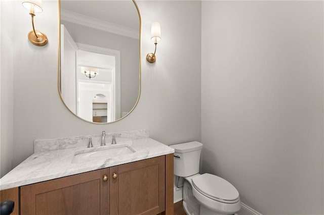 4860 Grandview Ct, Flowery Branch, GA 30542 - bathroom featuring vanity and ornamental molding