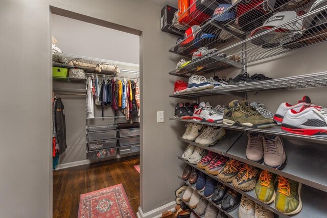 spacious closet featuring wood finished floors