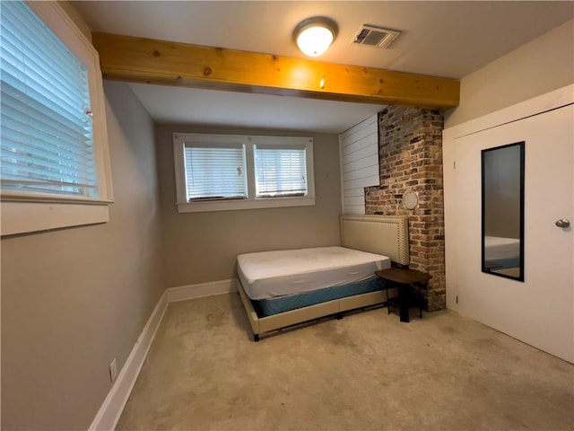 632 Monroe St, Macon, GA 31201 - bedroom featuring carpet floors and beam ceiling