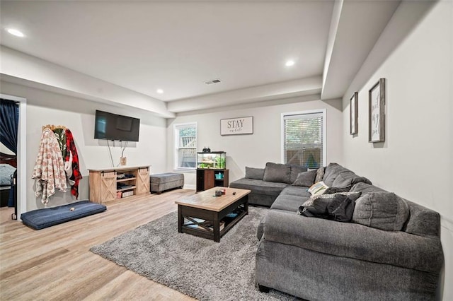 living room featuring hardwood / wood-style flooring