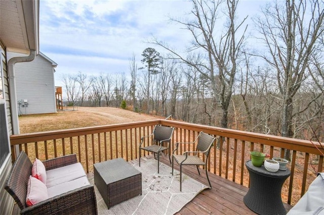 deck with an outdoor living space