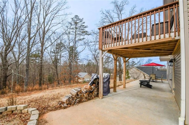 view of patio featuring a deck